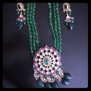 Necklace set indian kundan takkar work